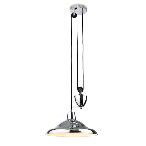 Suffolk Rise & Fall Pendant Light in Chrome