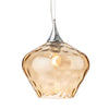 Titan Chrome Pendant Light with Wavey Amber Glass