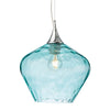 Titan Chrome Pendant Light with Wavey Aqua Glass