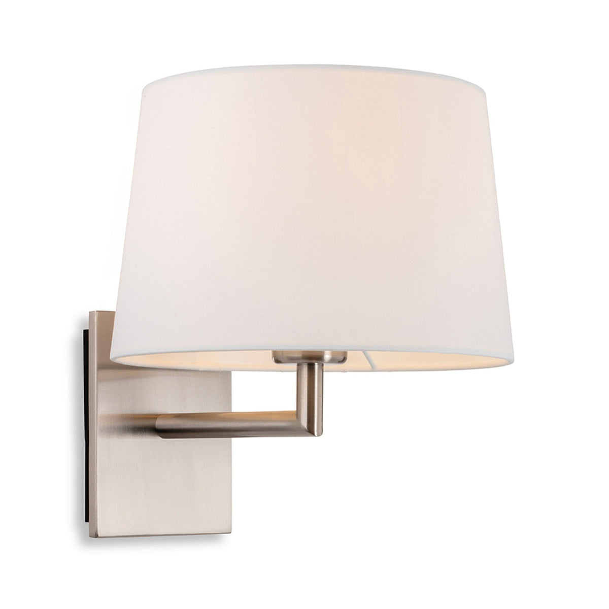 Grand Single Wall Light in Brushed Steel with Cylindrical Cream Shade