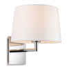 Grand Single Wall Light in Chrome with Cylindrical Cream Shade