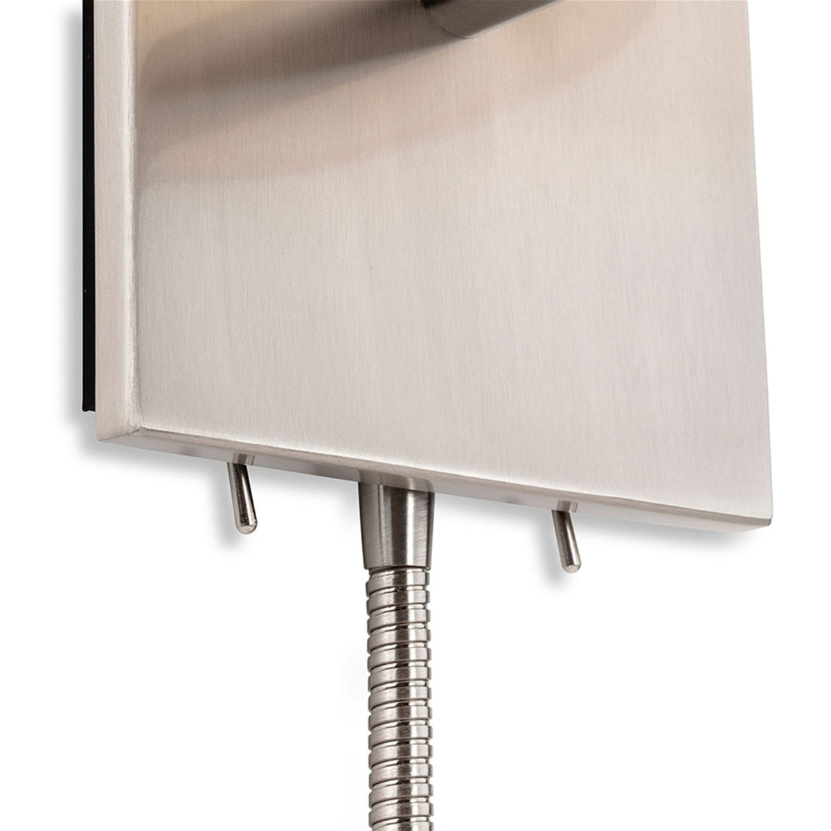 Grand Wall Light with LED Reader in Brushed Steel with Cylindrical Cream Shade