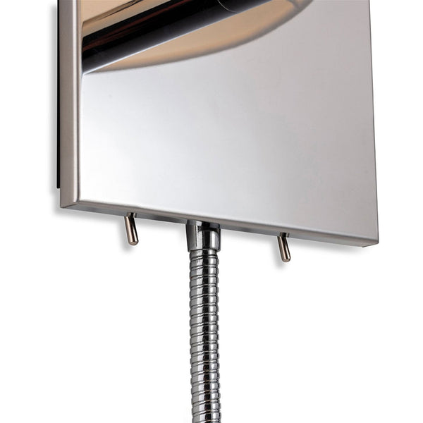 Grand Wall Light with LED Reader in Chrome with Cylindrical Cream Shade