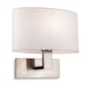 Webster Wall Light in Brushed Steel with Oval Cream Shade