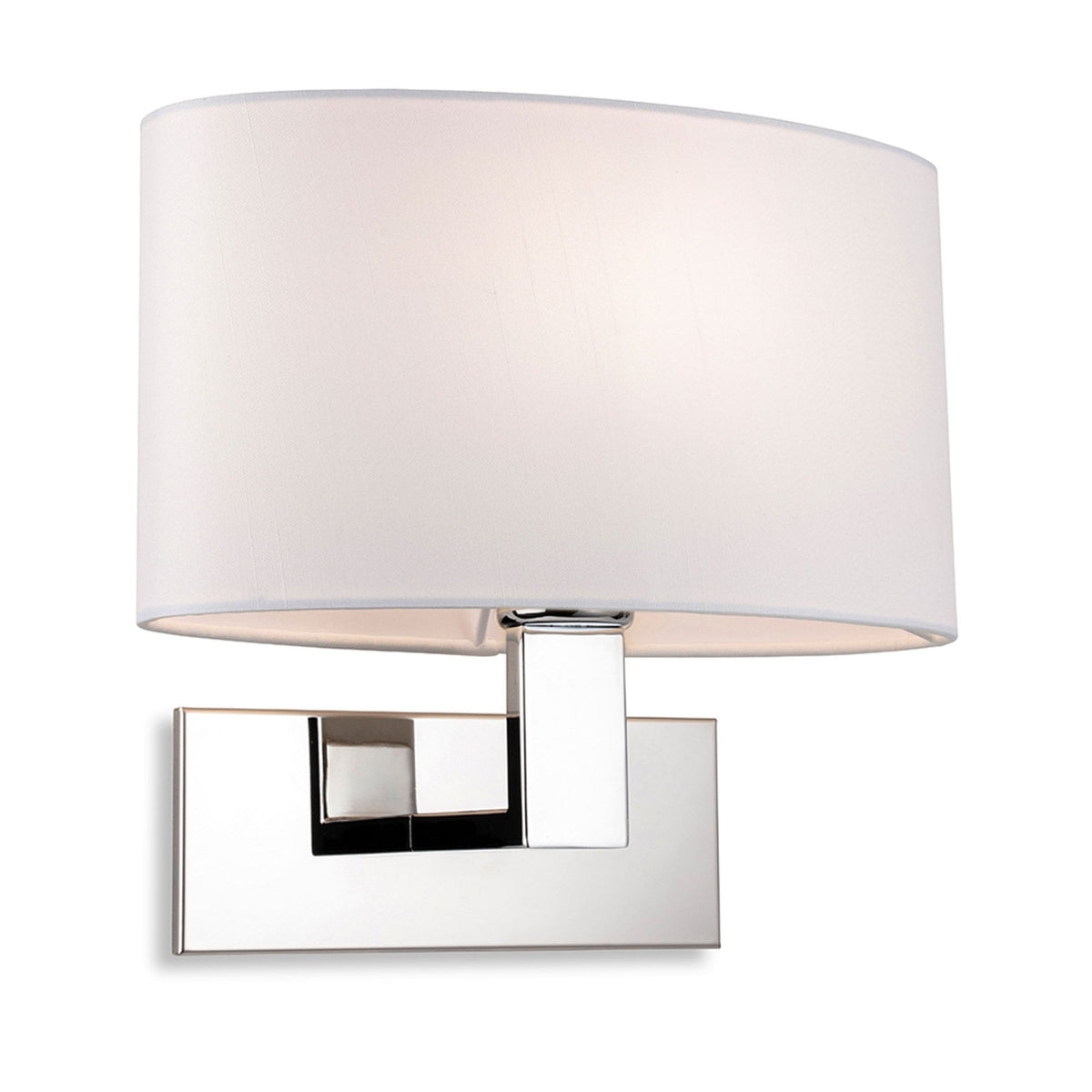 Webster Wall Light in Chrome with Oval Cream Shade