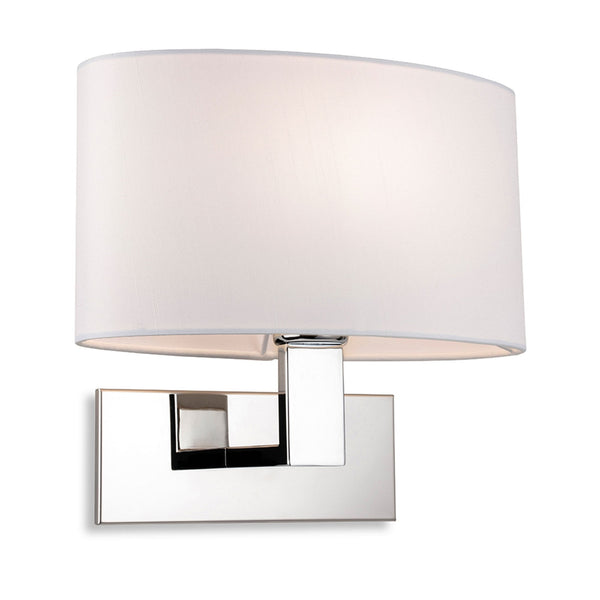 Webster Wall Light in Chrome with Oval Cream Shade
