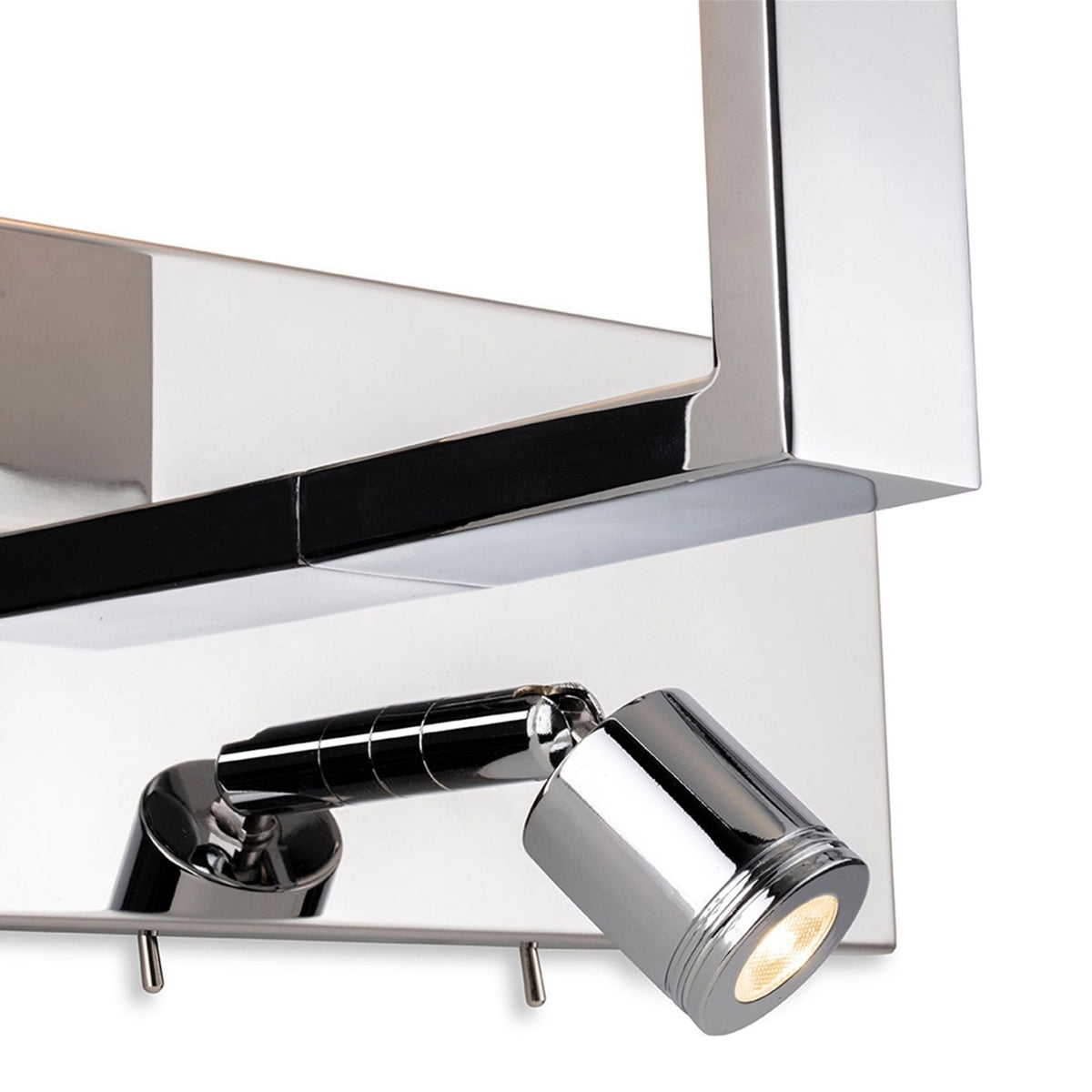 Webster Wall Light with LED Reader in Chrome with Oval Cream Shade