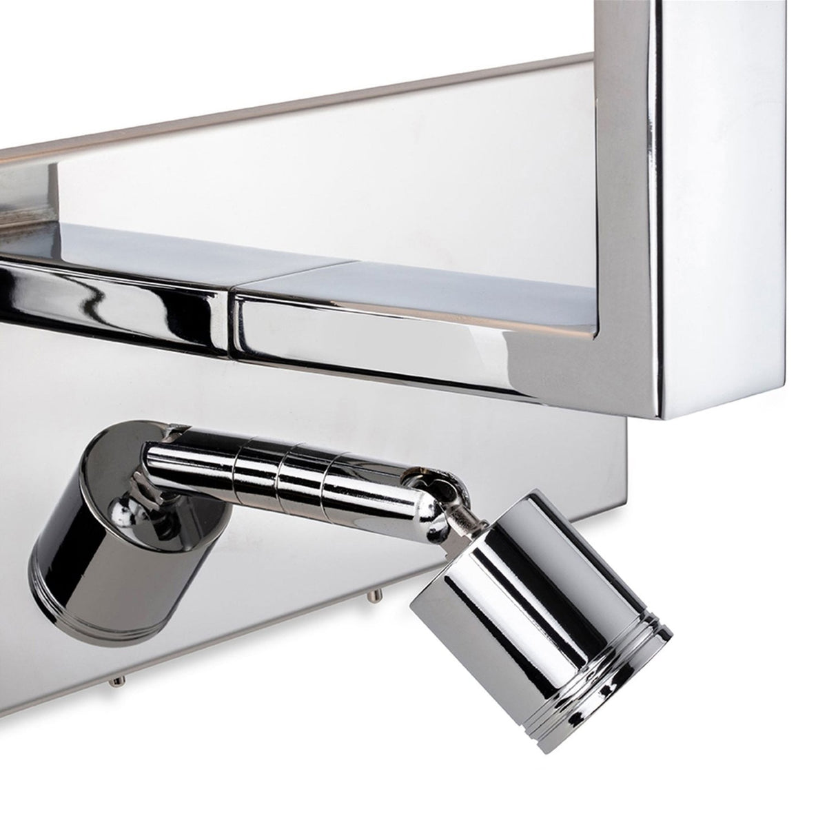 Webster Wall Light with LED Reader in Chrome with Oval Cream Shade