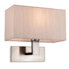 Raffles Wall Light in Brushed Steel with Rectangular Oyster Shade