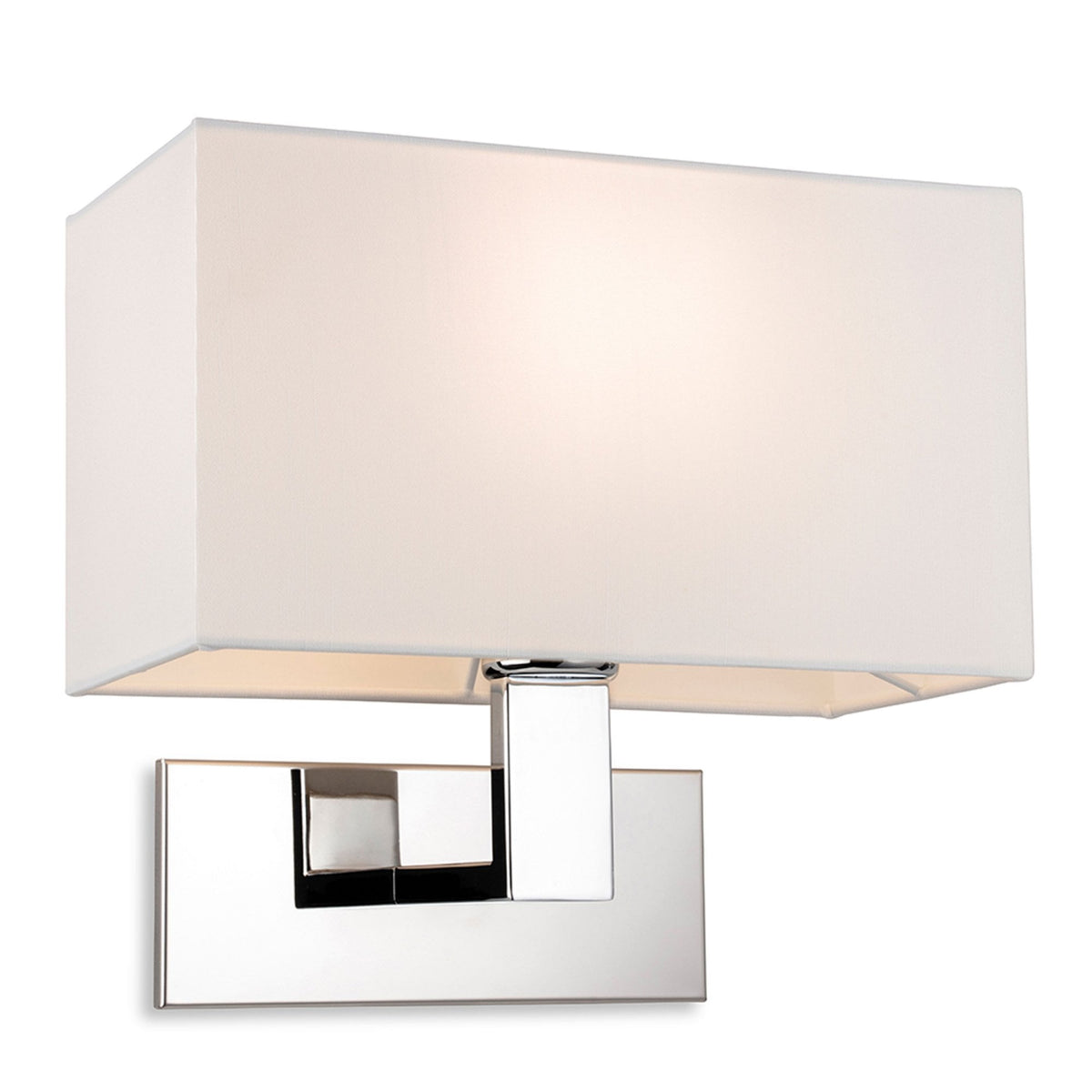 Raffles Wall Light in Chrome with Rectangular Cream Shade