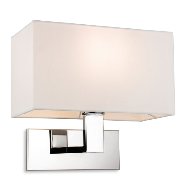 Raffles Wall Light in Chrome with Rectangular Cream Shade
