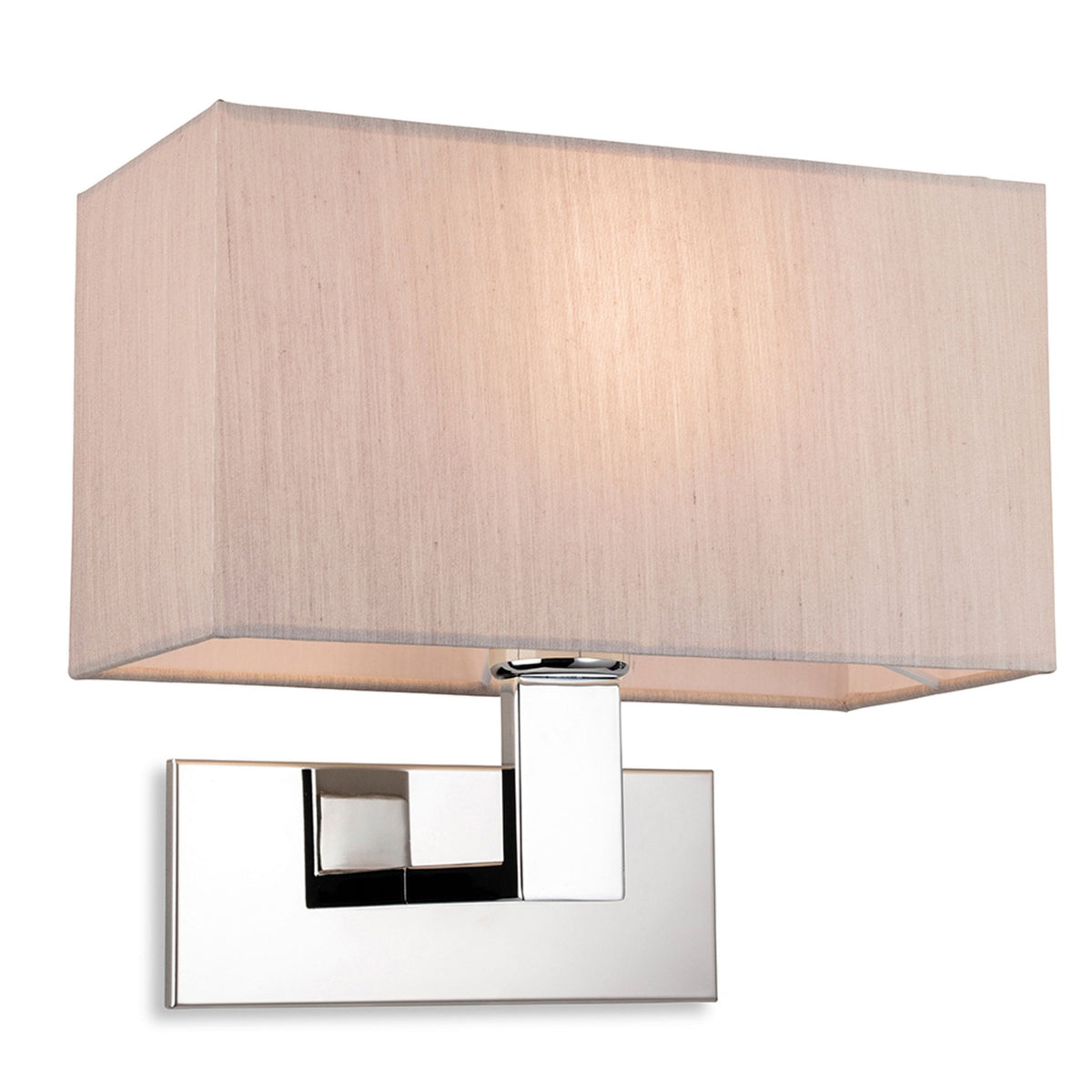 Raffles Wall Light in Chrome with Rectangular Oyster Shade
