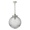 Tamara Single Pendant In Satin Nickel With Ribbed Glass Shade