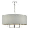 Jamelia 5 Light Pendant In Polished Chrome With Grey Shade