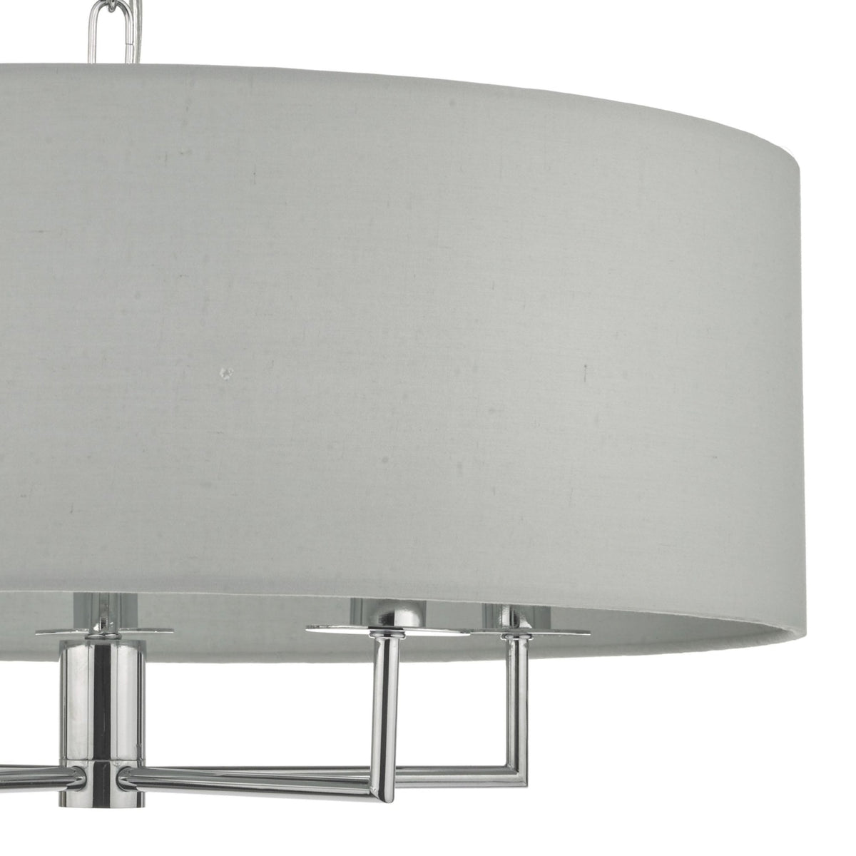 Jamelia 5 Light Pendant In Polished Chrome With Grey Shade