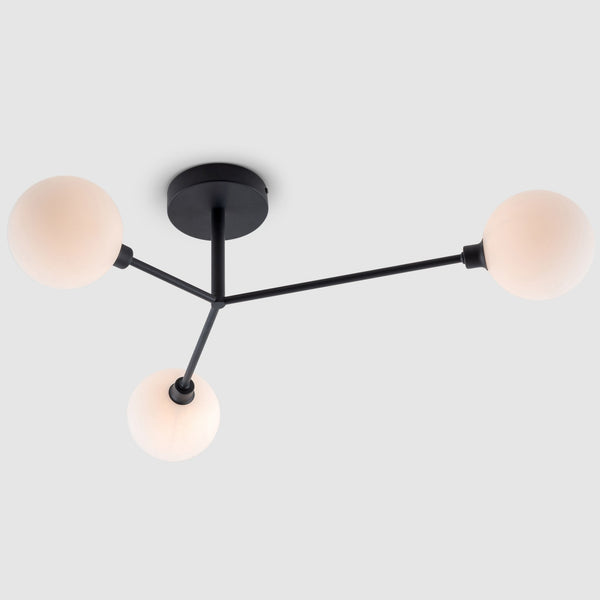 Alyssa IP44 Rated Three Lamp G9 Semi Flush in Charcoal Grey