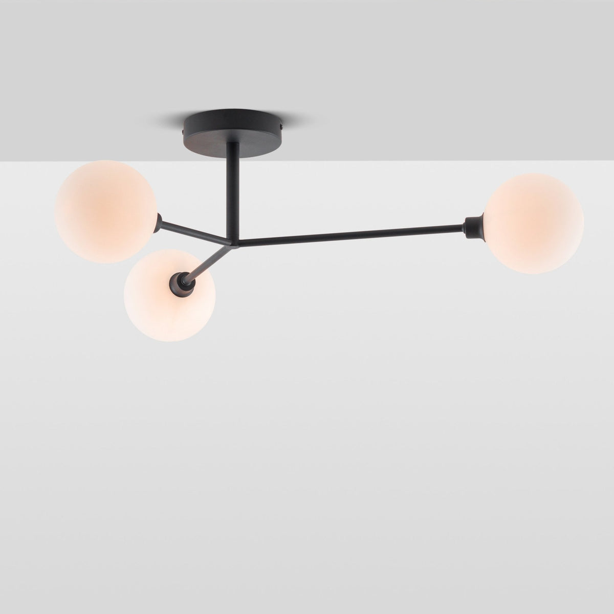 Alyssa IP44 Rated Three Lamp G9 Semi Flush in Charcoal Grey