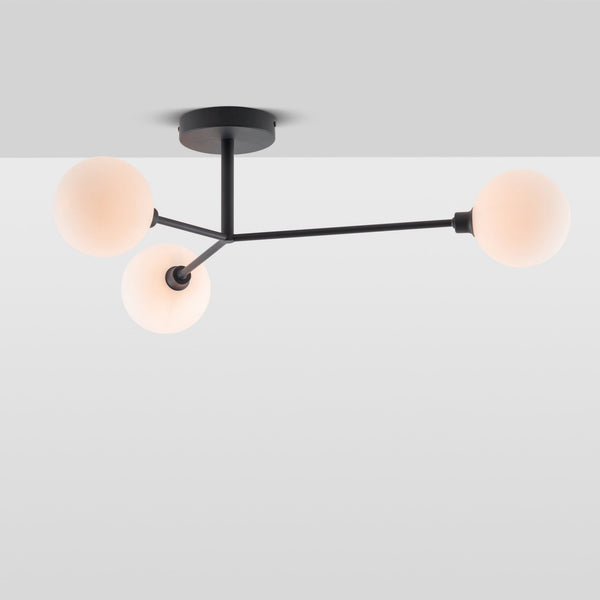 Alyssa IP44 Rated Three Lamp G9 Semi Flush in Charcoal Grey