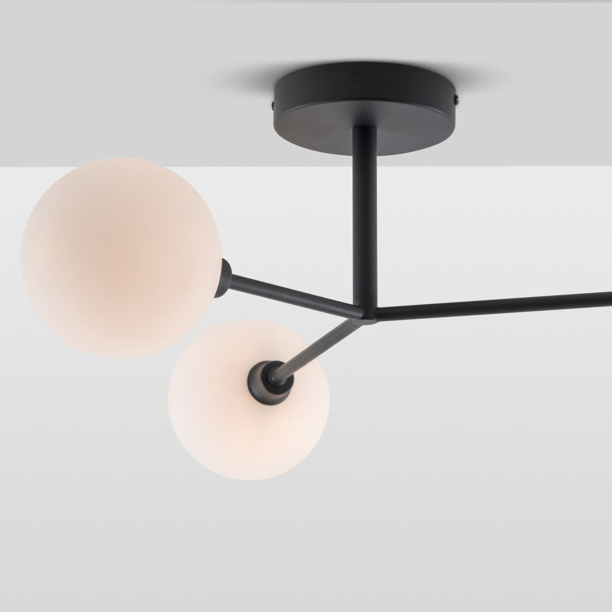 Alyssa IP44 Rated Three Lamp G9 Semi Flush in Charcoal Grey