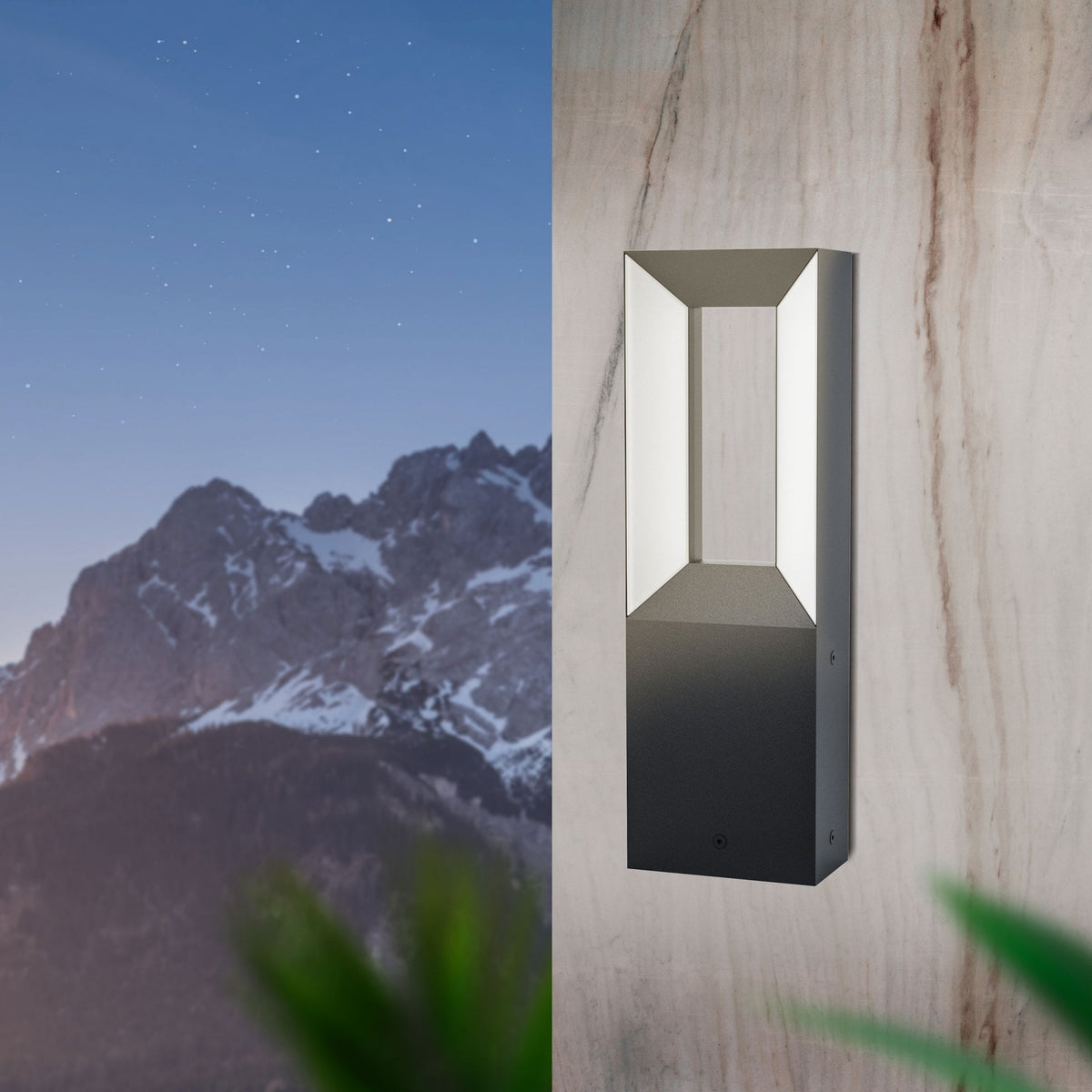 Riforano IP44 LED Exterior Wall Light in Black