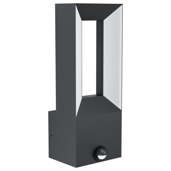 Riforano PIR IP44 LED Exterior Wall Light in Black