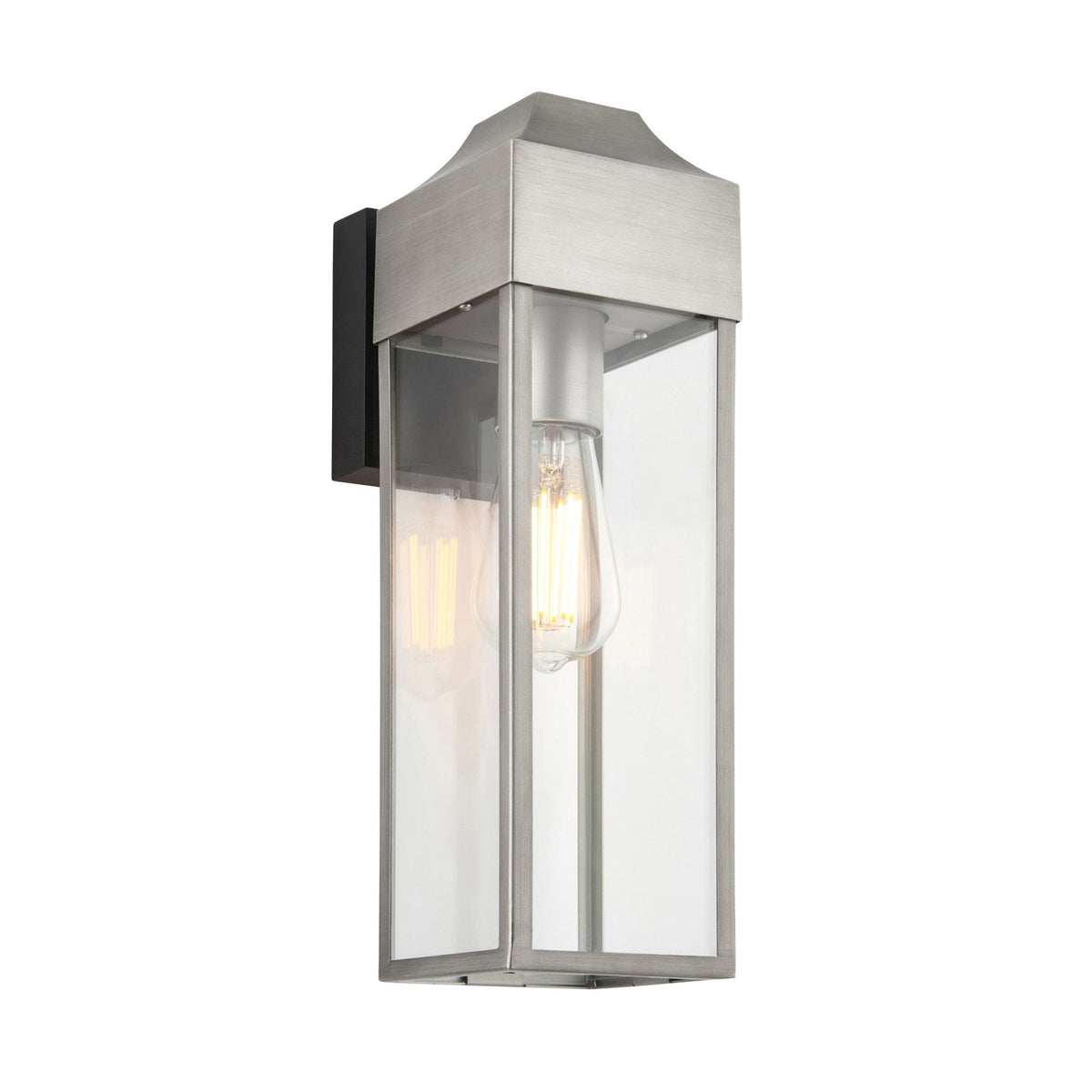 Georgian IP44 E27 Wall Light in Brushed Silver
