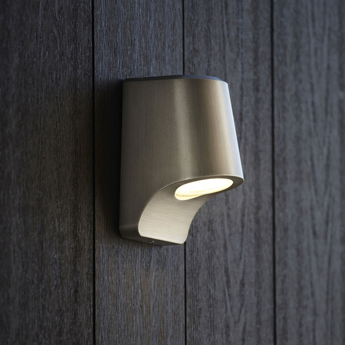 Beam IP44 LED Down Wall Light in Brushed Silver