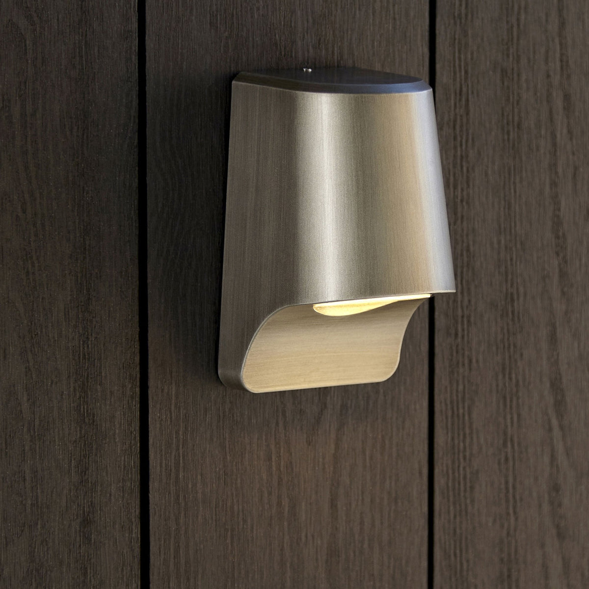 Beam IP44 LED Down Wall Light in Brushed Silver