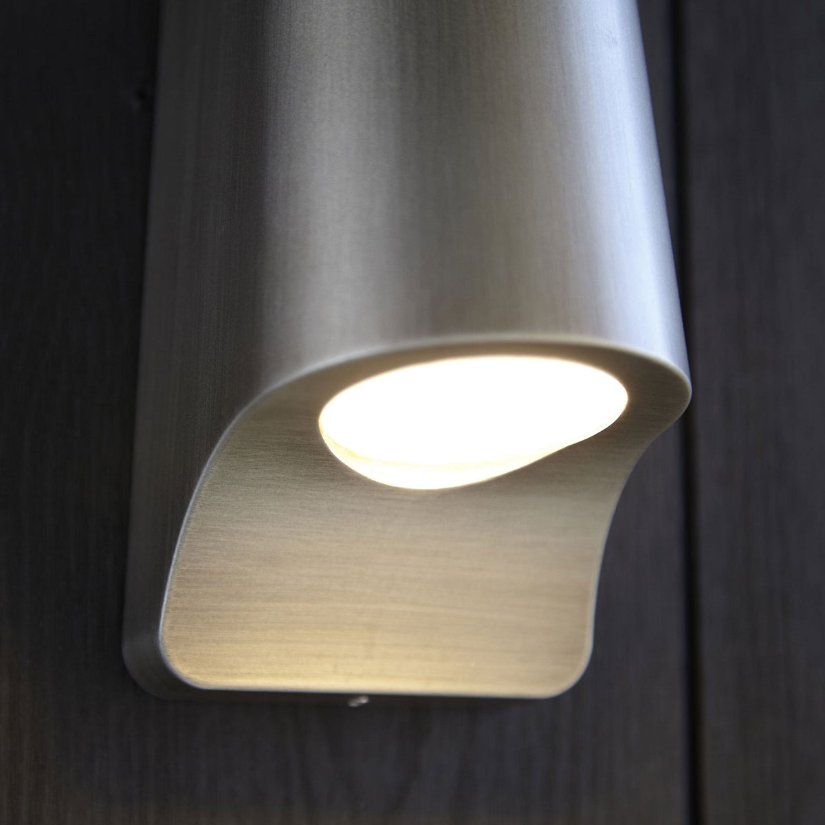 Beam IP44 LED Down Wall Light in Brushed Silver