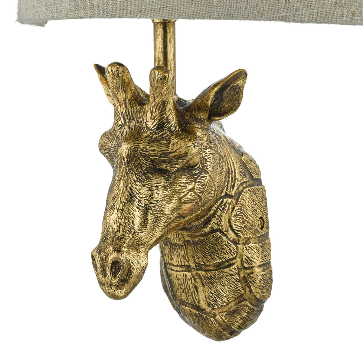 Sophie Giraffe Wall Light In Gold With Natural Linen Shade