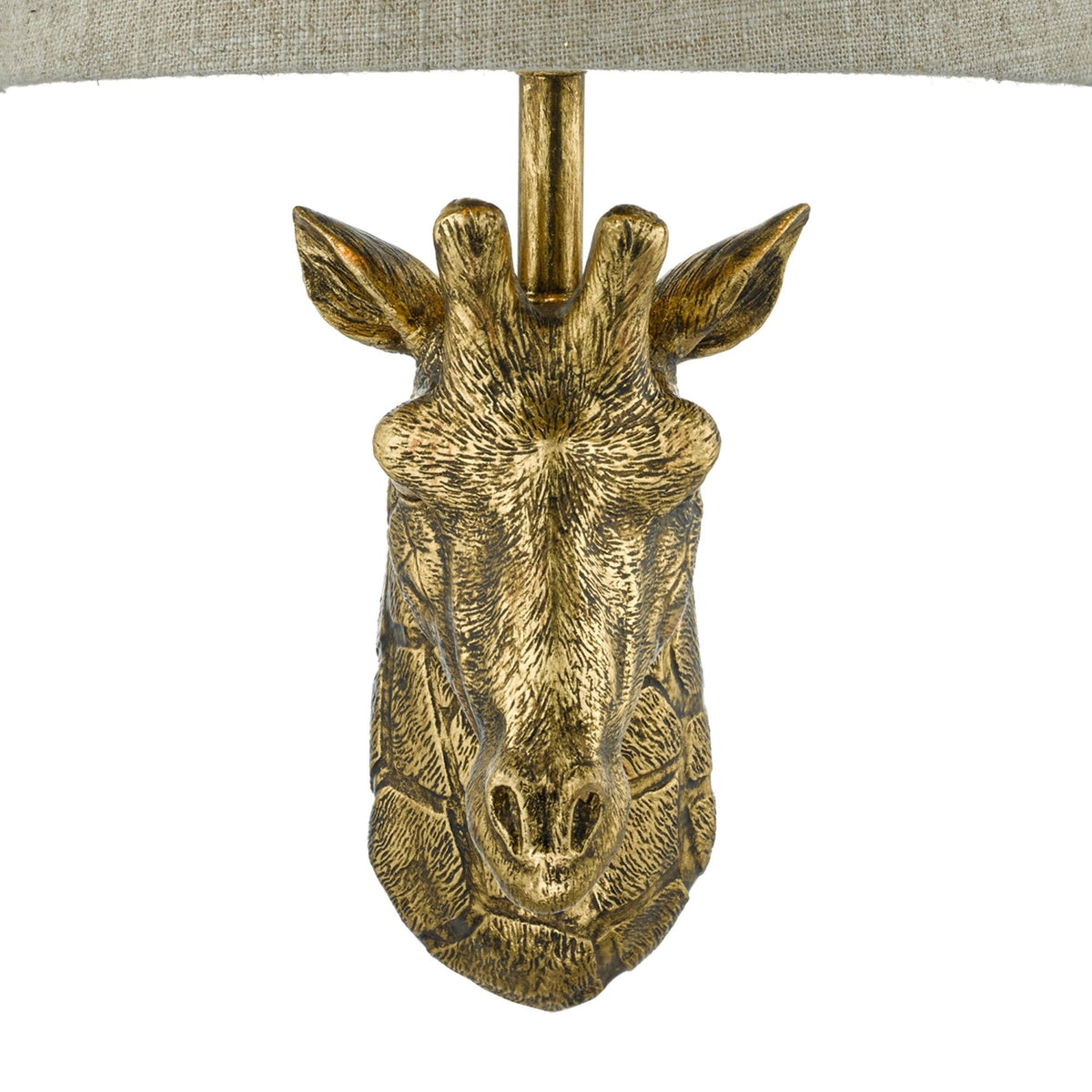 Sophie Giraffe Wall Light In Gold With Natural Linen Shade