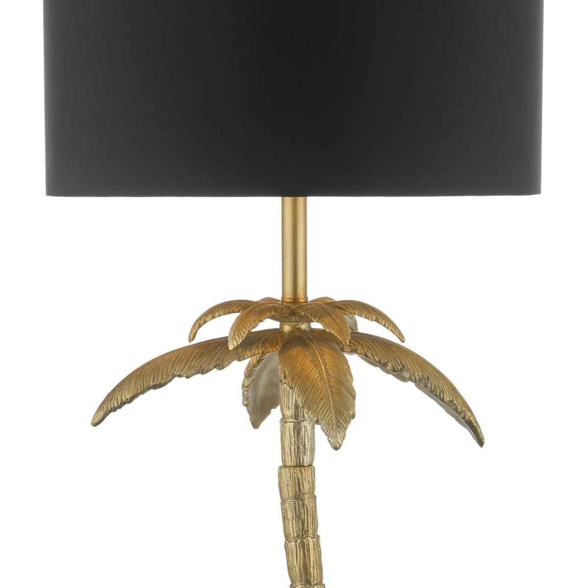 Coco Floor Lamp In Antique Gold With Black Cotton Shade