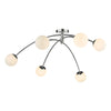 Puglia 6 Light Semi Flush Ceiling Light In Polished Chrome With Opal Glass Shades