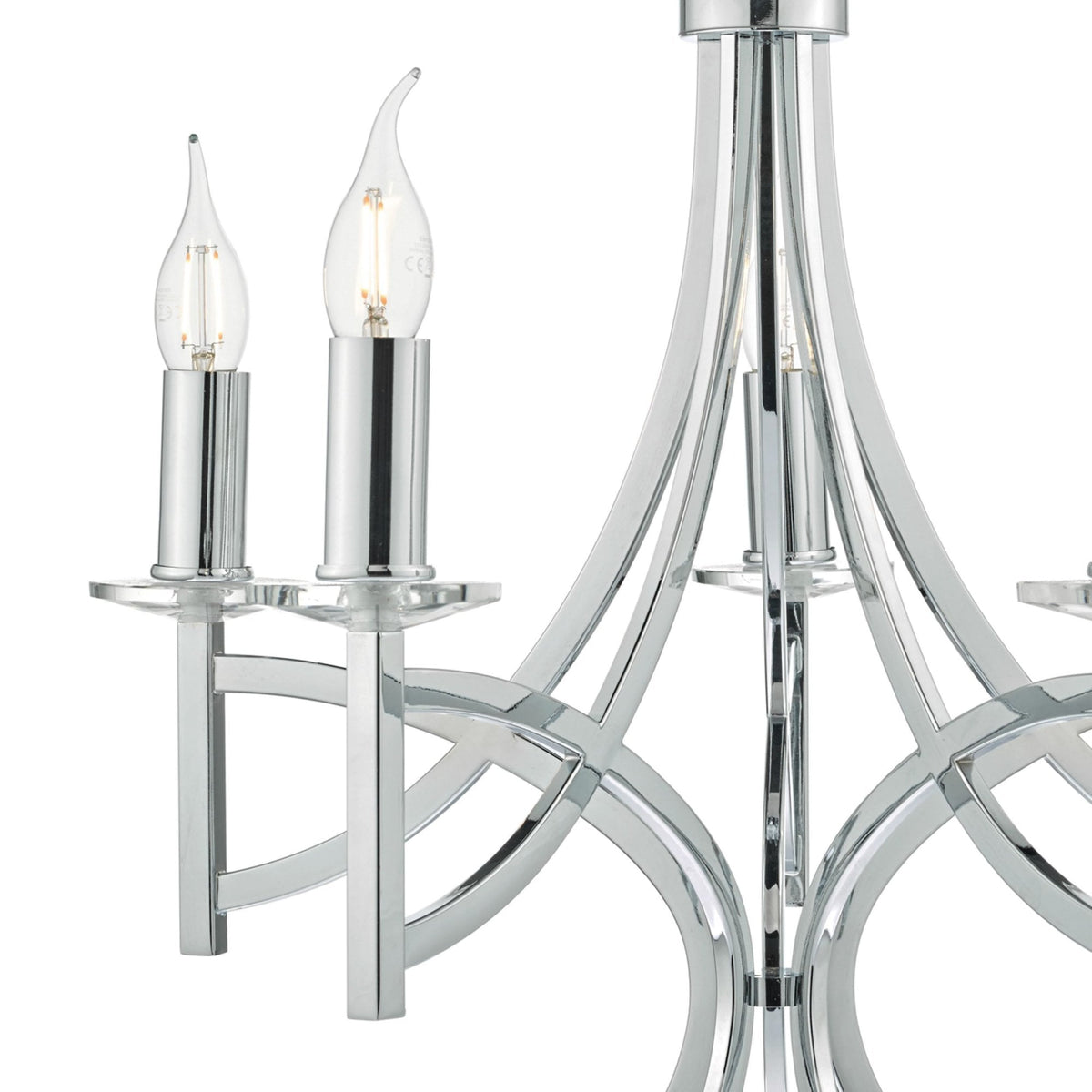 Lyon 5 Light Pendant In Polished Chrome With Crystal Detail