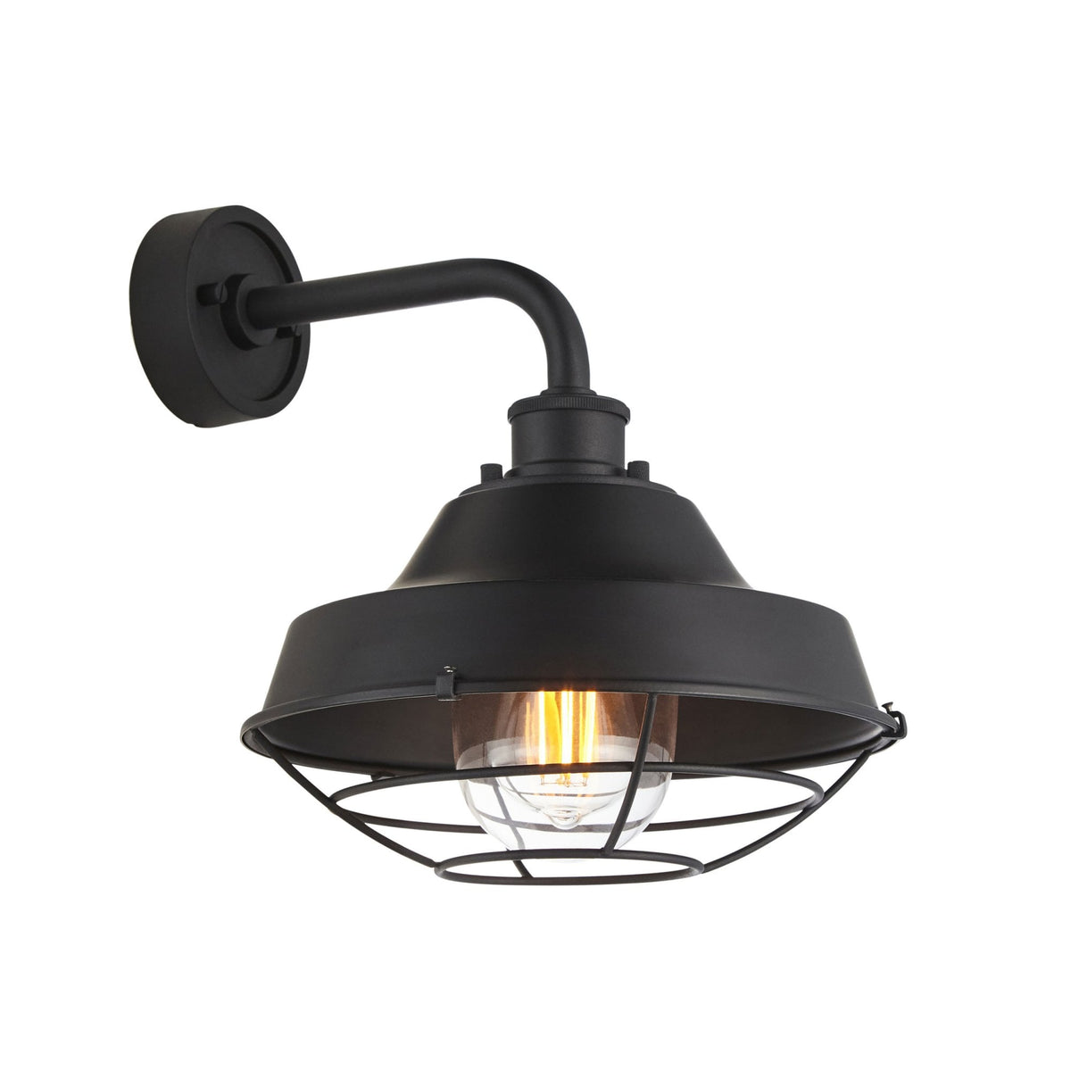Lloyd IP44 Caged Wall Light in Matt Black