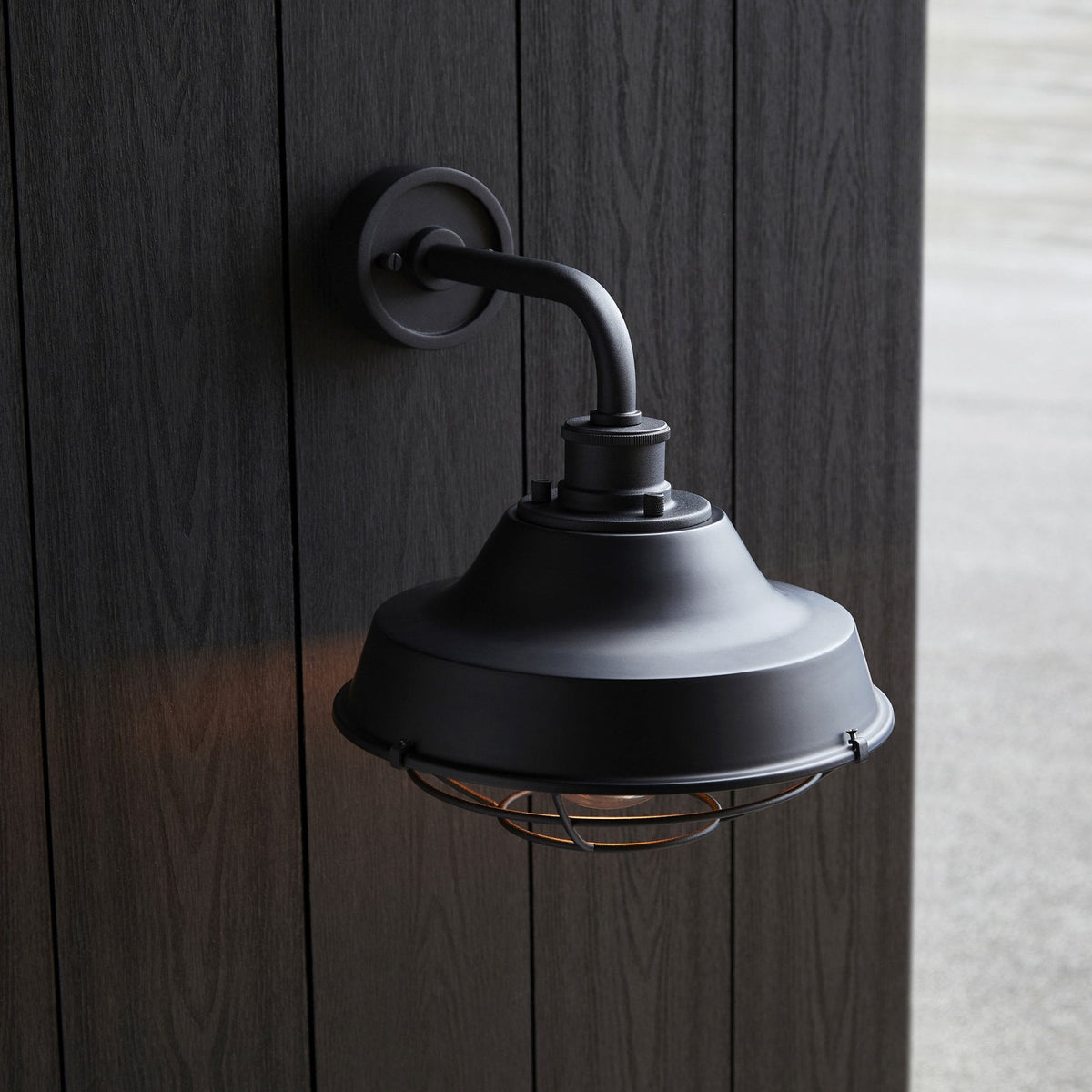 Lloyd IP44 Caged Wall Light in Matt Black