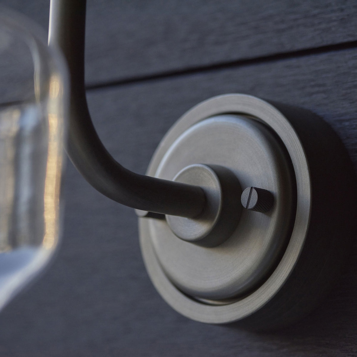 Schoolhouse IP44 Swan Neck Wall Light in Brushed Silver