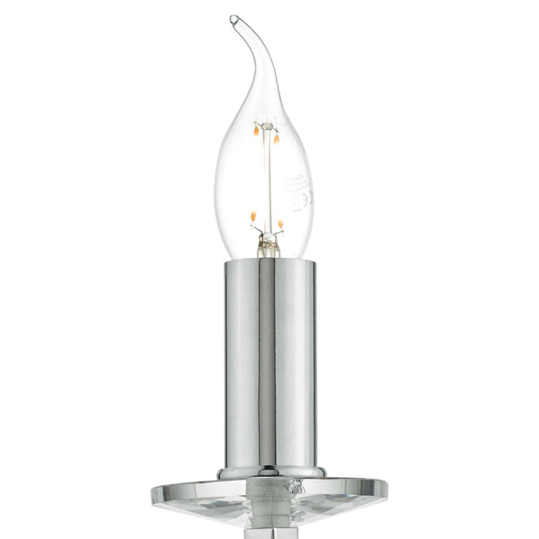 Lyon Switched Wall Light In Polished Chrome With Crystal Detail