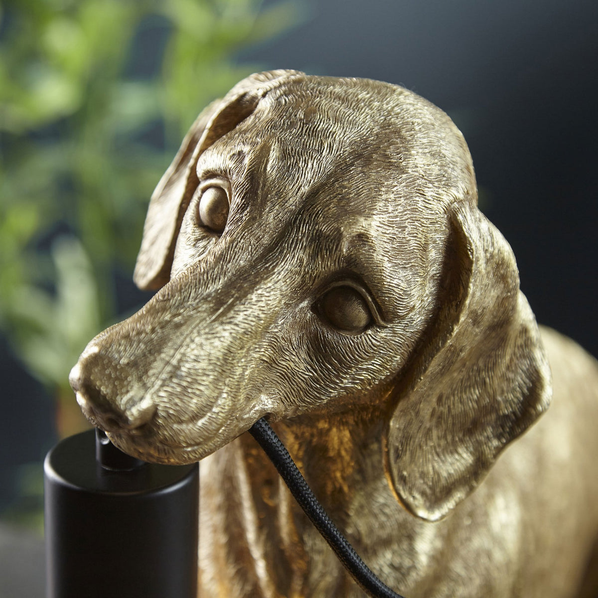 Dachshund Table Lamp in Vintage Gold