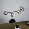Sturminster Linear Pendant in Black Chrome with Smokey Mirror Glass Shades