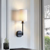 Sancerre Wall Light in Matt Black & Vintage White Shade