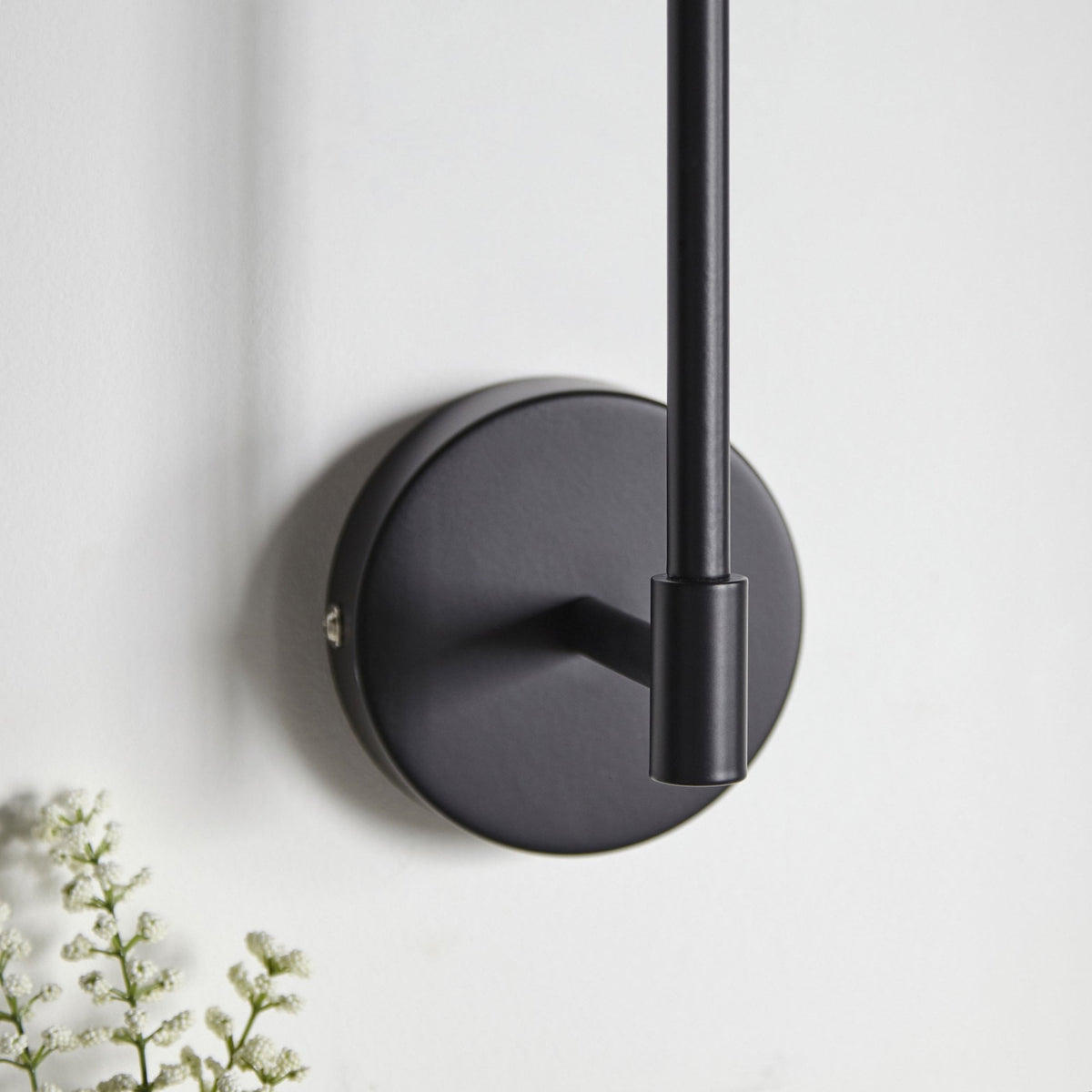 Sancerre Wall Light in Matt Black & Vintage White Shade