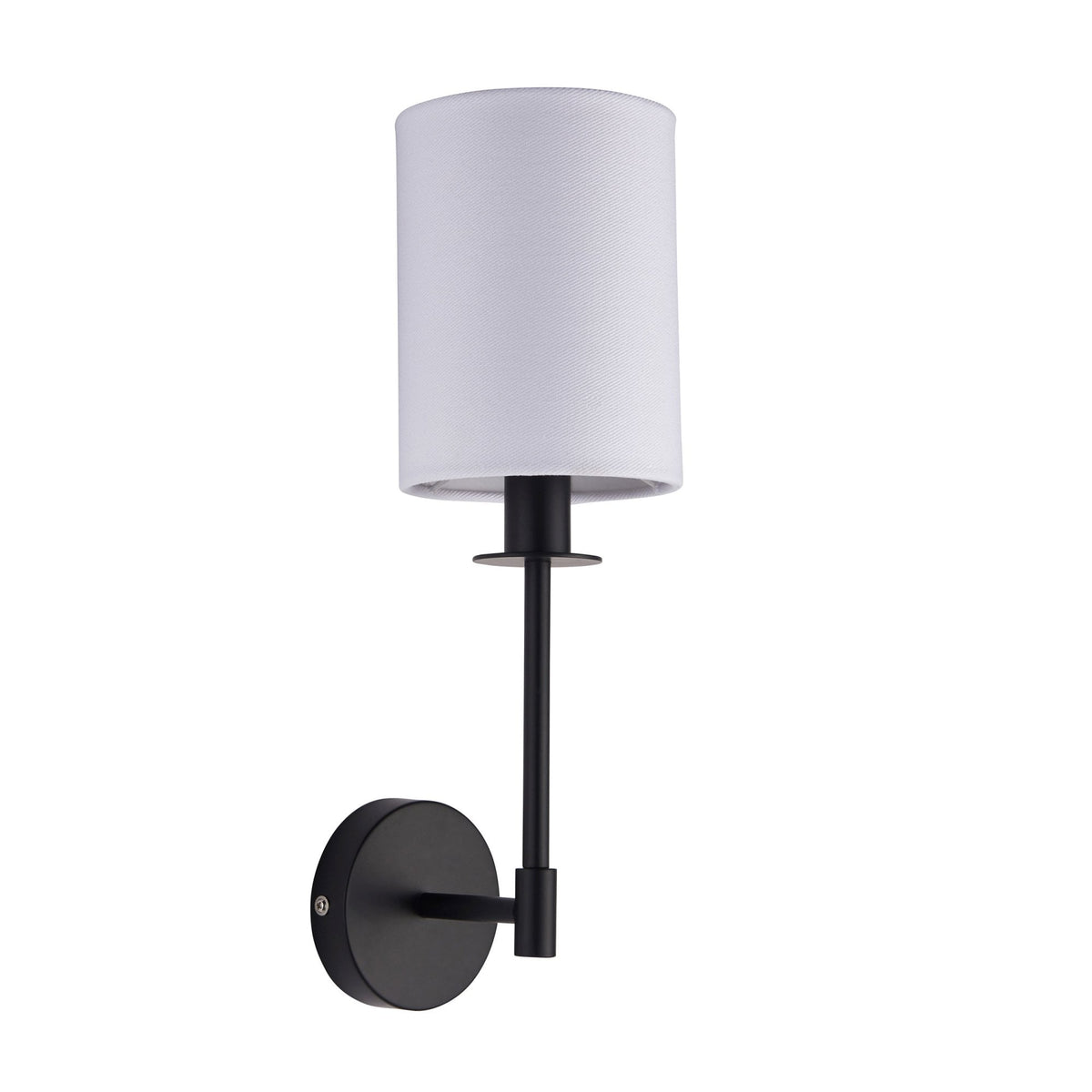 Sancerre Wall Light in Matt Black & Vintage White Shade