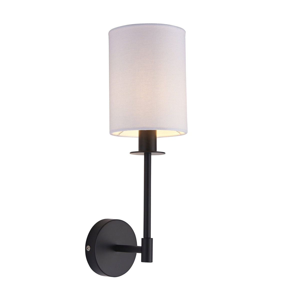 Sancerre Wall Light in Matt Black & Vintage White Shade