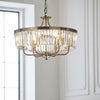 Yetminster 6 Light Pendant in Antique Brass & Clear Cut Glass