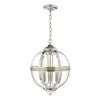 Vanessa 3 Light Pendant In Polished Nickel With Clear Glass