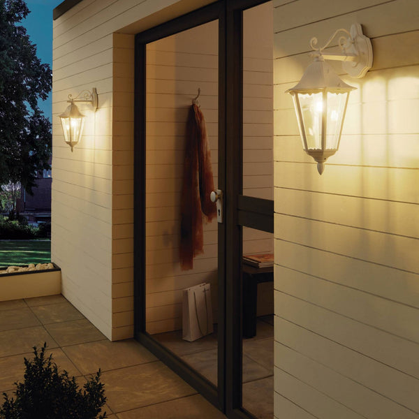Navedo White IP44 Exterior Cast Aluminium Down Wall Light