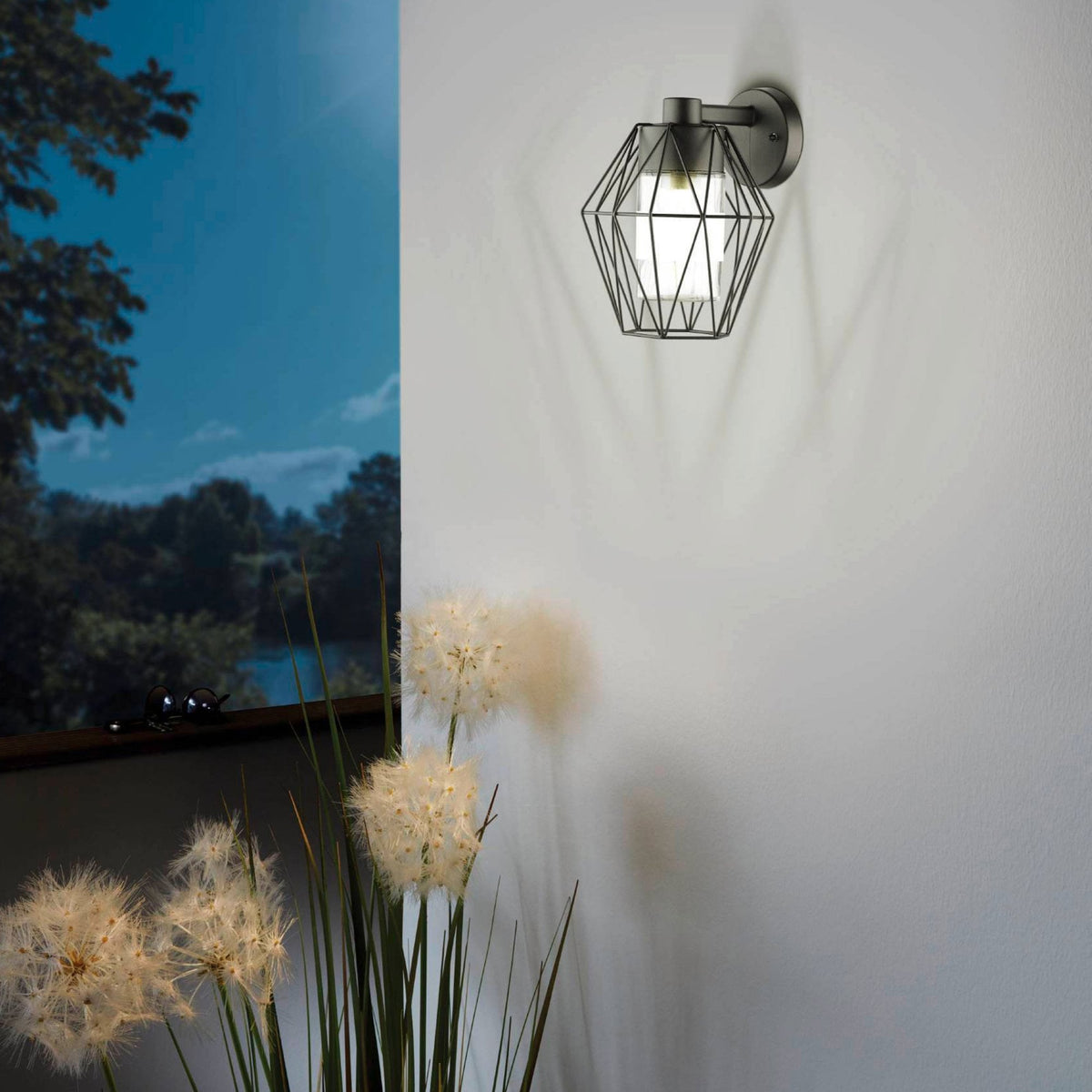 Canove IP55 Outdoor Cage Wall Light in Black