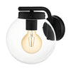 Taverna IP44 Dual Mount Wall Light in Black with Transparent Dome