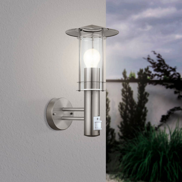 Lisio PIR Outdoor IP44 Stainless Steel Wall Light